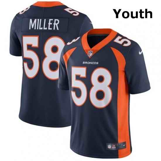 Youth Nike Denver Broncos 58 Von Miller Navy Blue Alternate Vapor Untouchable Limited Player NFL Jersey